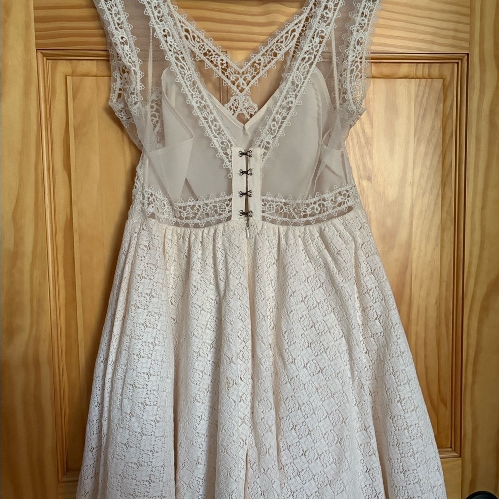 Free People | Victoria Lace Mini Dress in Ivory - Picture 10 of 11